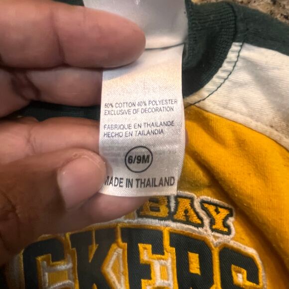 Green Bay Packers Size 6-9 Months Baby Toddler Shirt, Long Sleeve Team NFL - Picture 7 of 11